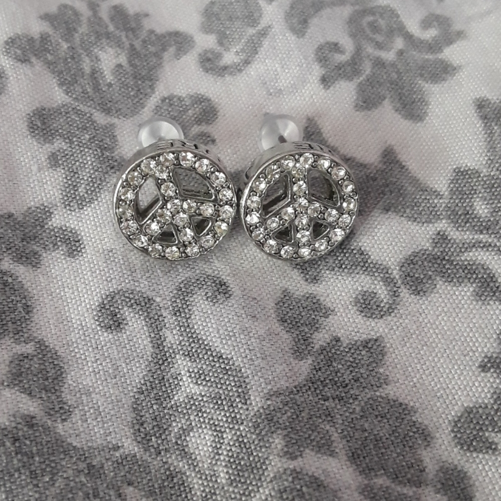 Juicy couture inspired peace sign earrings